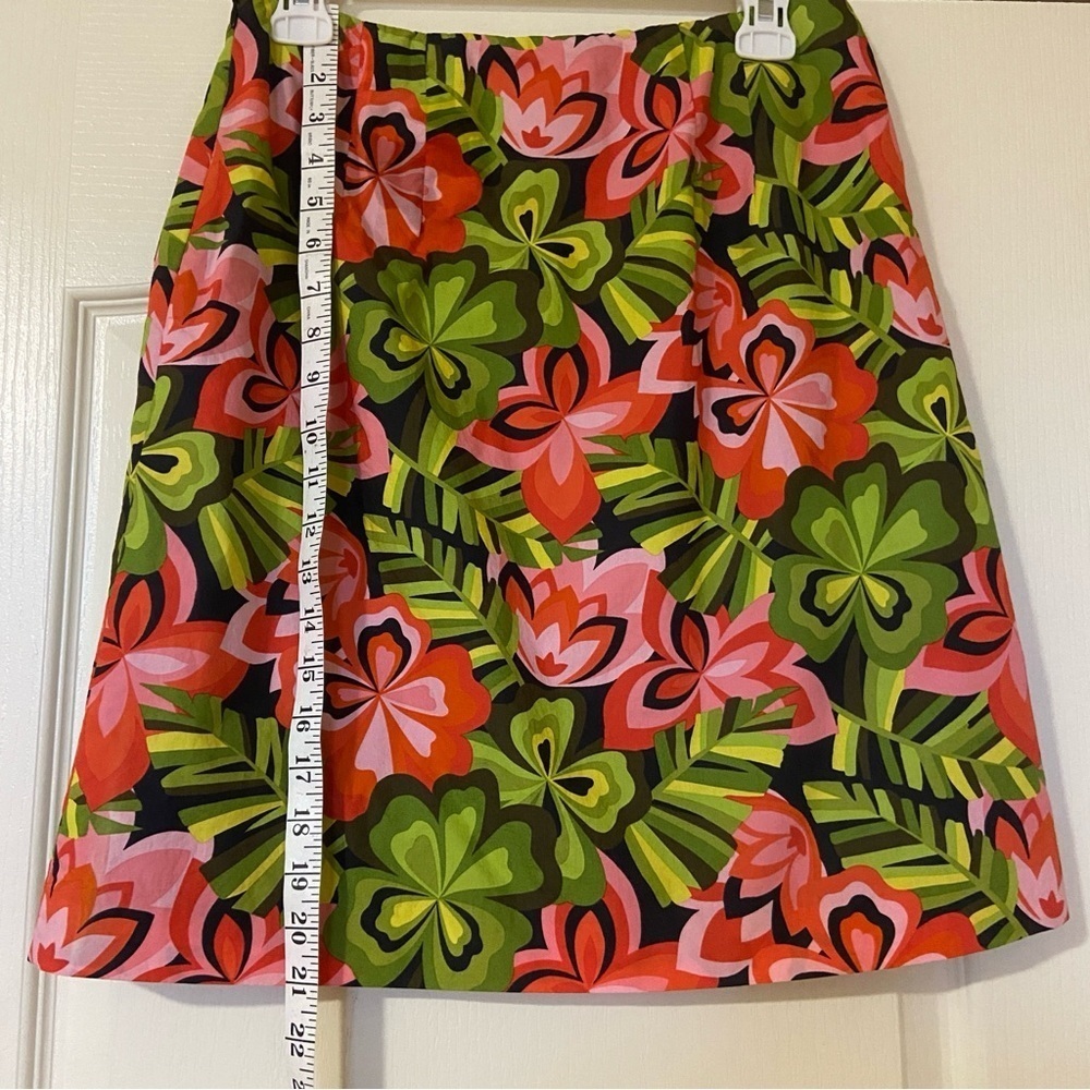 Talbots Floral A-Line Skirt - Green and Red - Picture 3 of 7